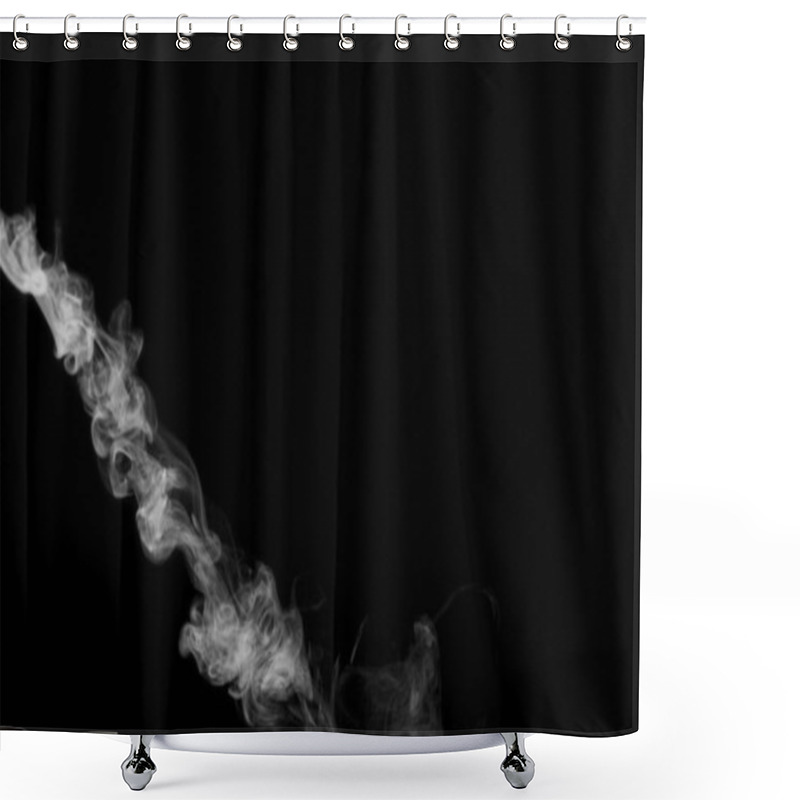 Personality  Isolated Smoke, Abstract Powder, Water Spray On Black Background, Out Of Focus Shower Curtains