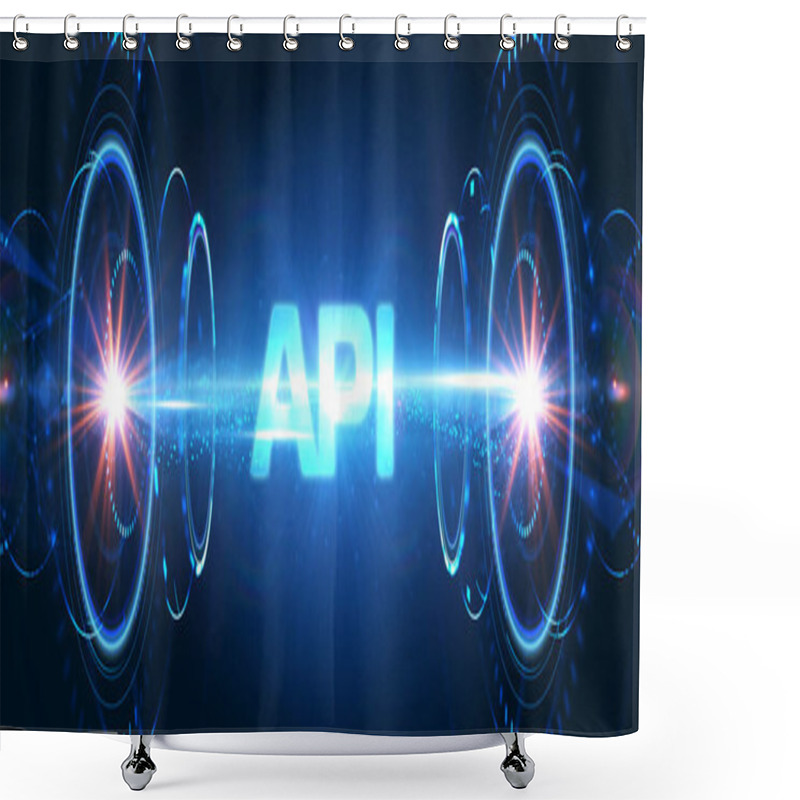 Personality  API - Application Programming Interface. Software Development Tool. Business, Modern Technology, Internet And Networking Concept. Shower Curtains