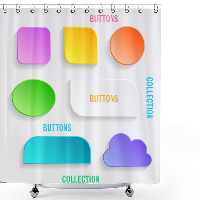 Personality  Vector Buttons With Shadows Shower Curtains