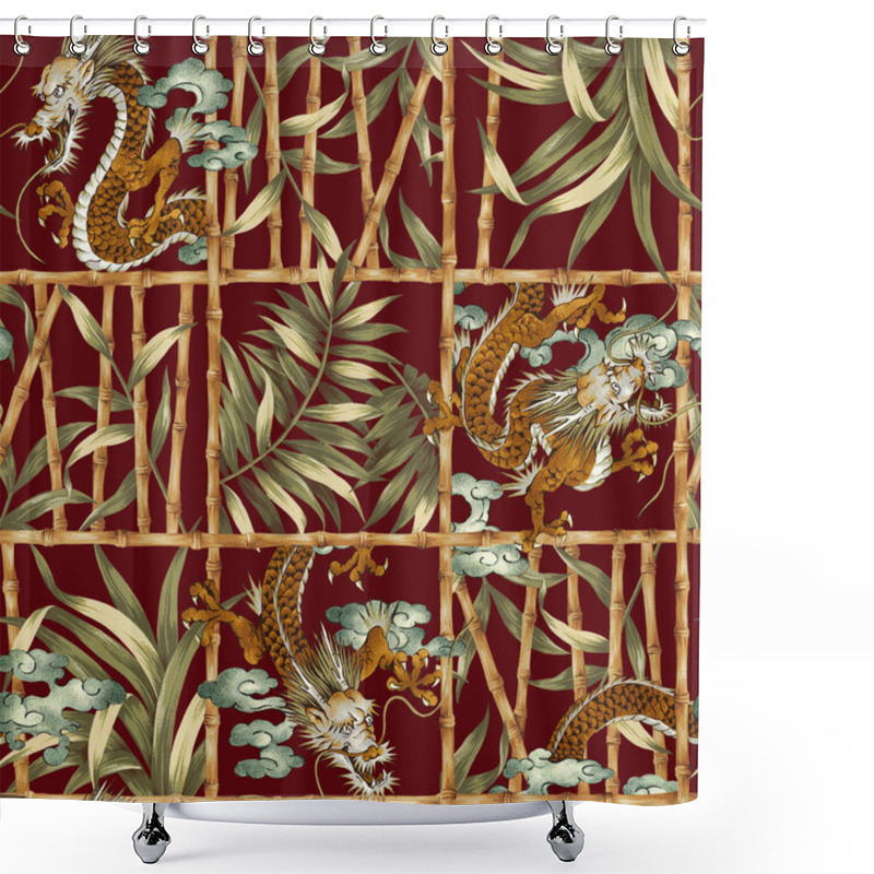 Personality  Dragon Jungle Illustration Pattern Shower Curtains