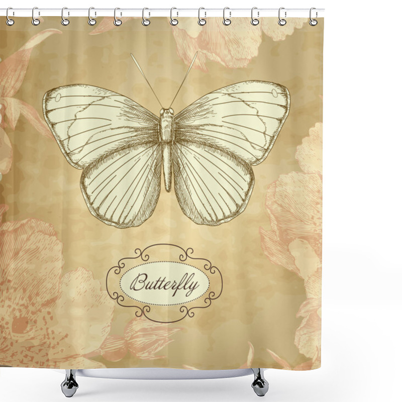 Personality  Card With A Butterfly Shower Curtains