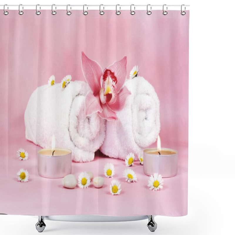 Personality  Towels And Two Candels Shower Curtains