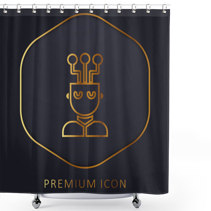 Personality  AI Golden Line Premium Logo Or Icon Shower Curtains