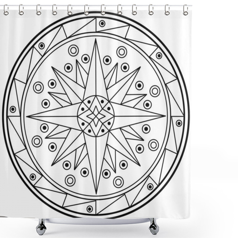 Personality  Geometric Mandala Drawing Sacred Circle Shower Curtains