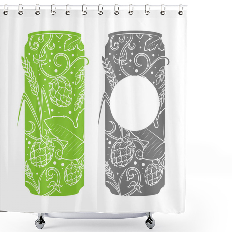 Personality  Beer Can Abstract Ornament Vector Shower Curtains