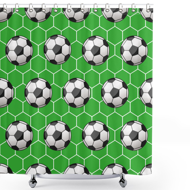 Personality  Seamless Soccer Pattern Shower Curtains