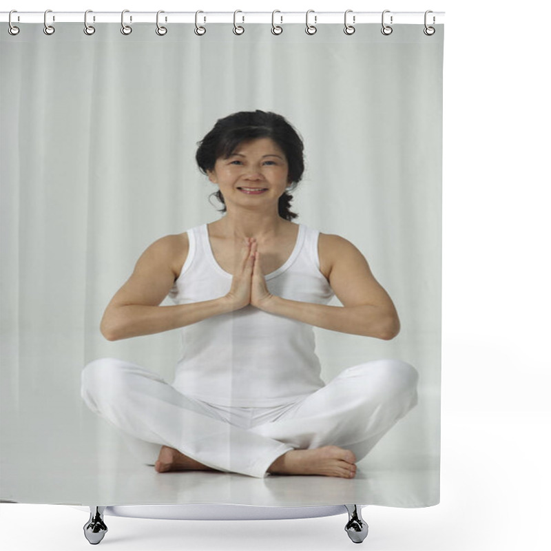 Personality  Woman Practicing Yoga Shower Curtains