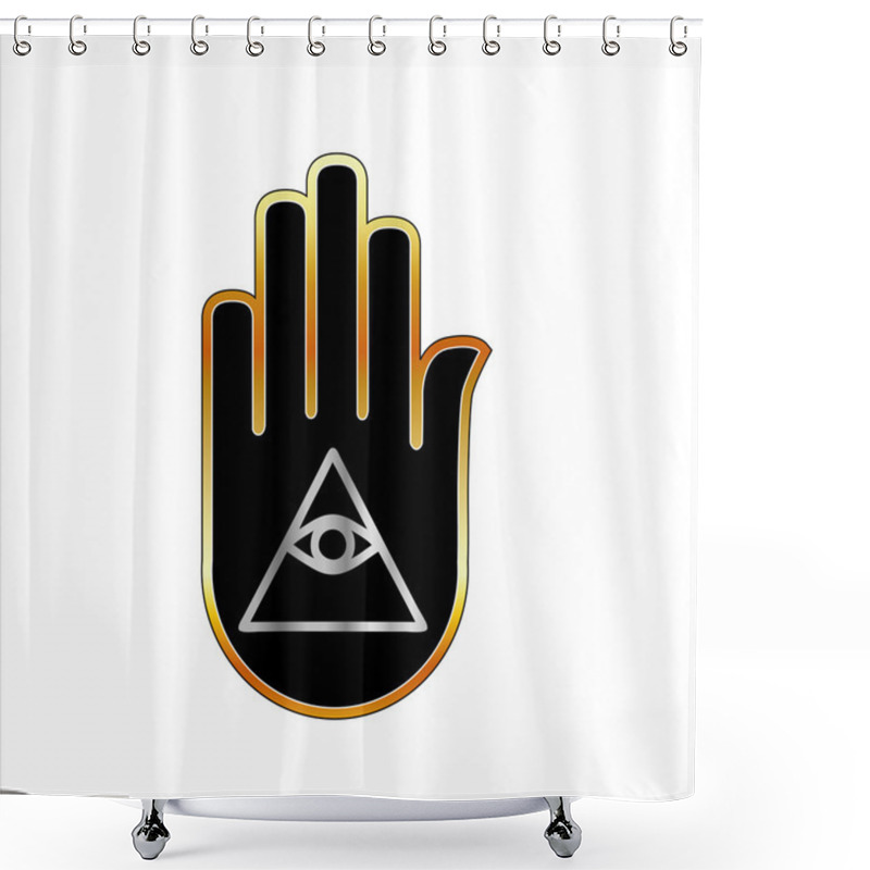 Personality  Eye Of Providence On Hand Shower Curtains