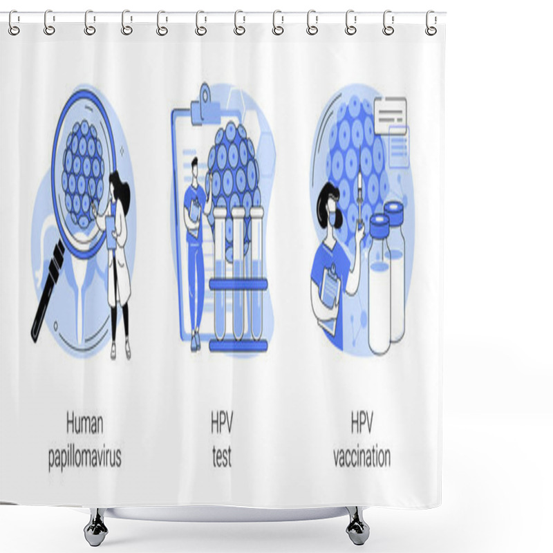 Personality  HPV Infection Abstract Concept Vector Illustrations. Shower Curtains