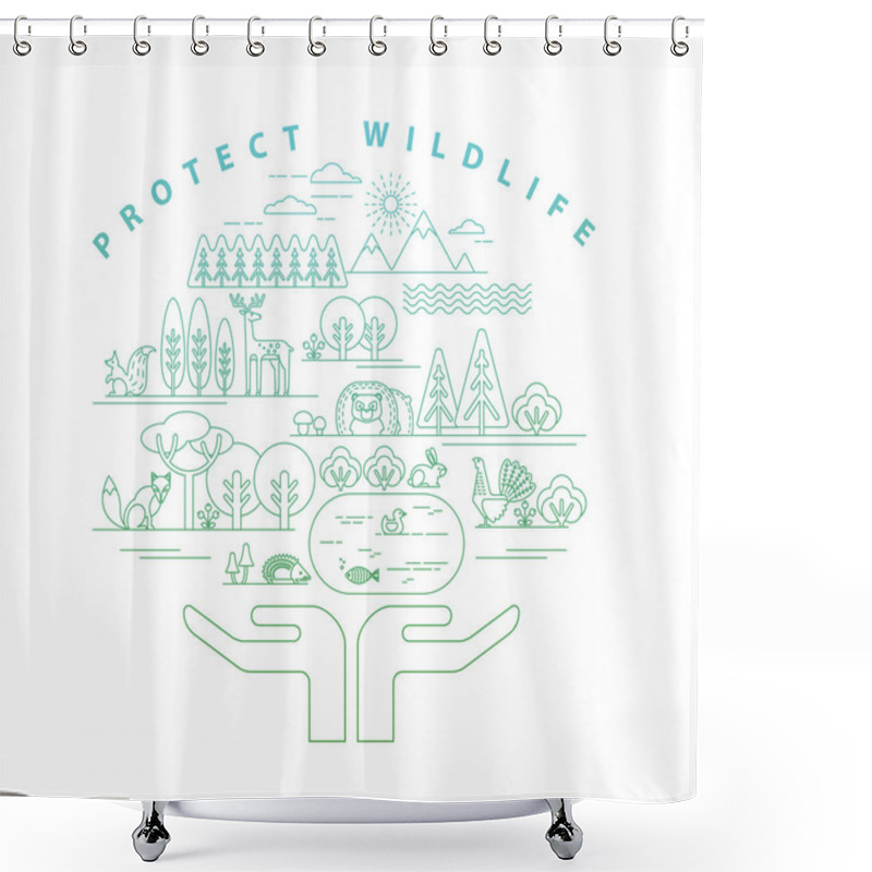 Personality  Vector Illustration Of Protection Nature. Shower Curtains