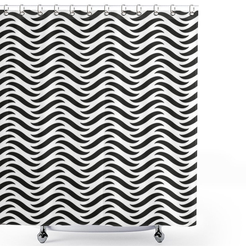 Personality  Seamless Wavy Line Pattern Background Shower Curtains