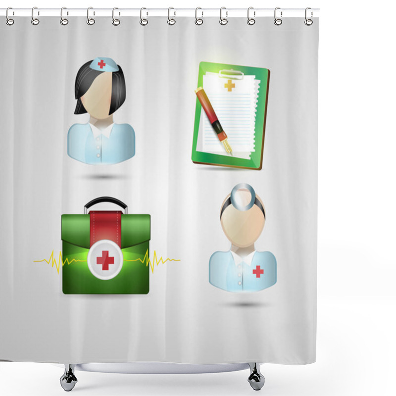 Personality  Medical  Banner Vector Illustration   Shower Curtains