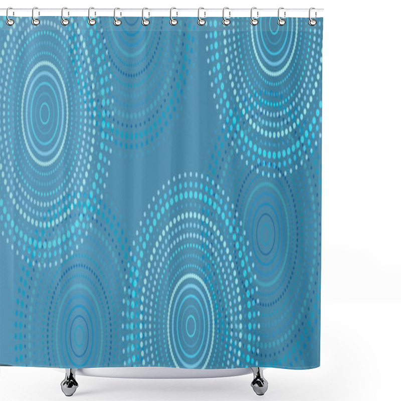 Personality  Blue Technology Concentration Pattern Background Shower Curtains