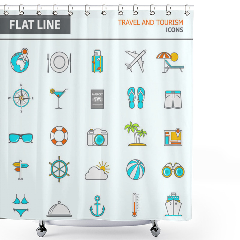 Personality  Modern Simple Line Icons  Shower Curtains