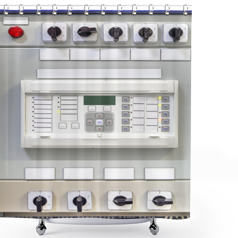 Personality  Electrical Control Panel With Electronic Device For Relay Protection In Electrical Substation Shower Curtains