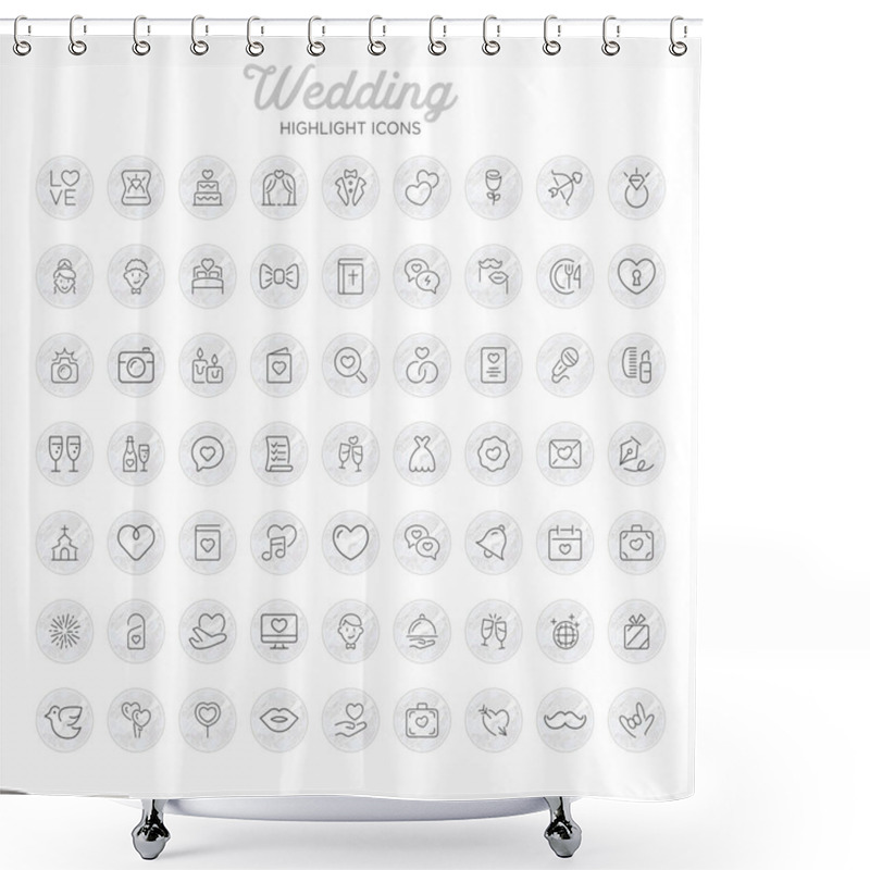 Personality  Wedding Highlight Cover Social Media Icons Isolated On White Background. Set Of Social Media Icons Modern, Simple, Vectors For Website Design Or Mobile App. Vector Illustration Shower Curtains