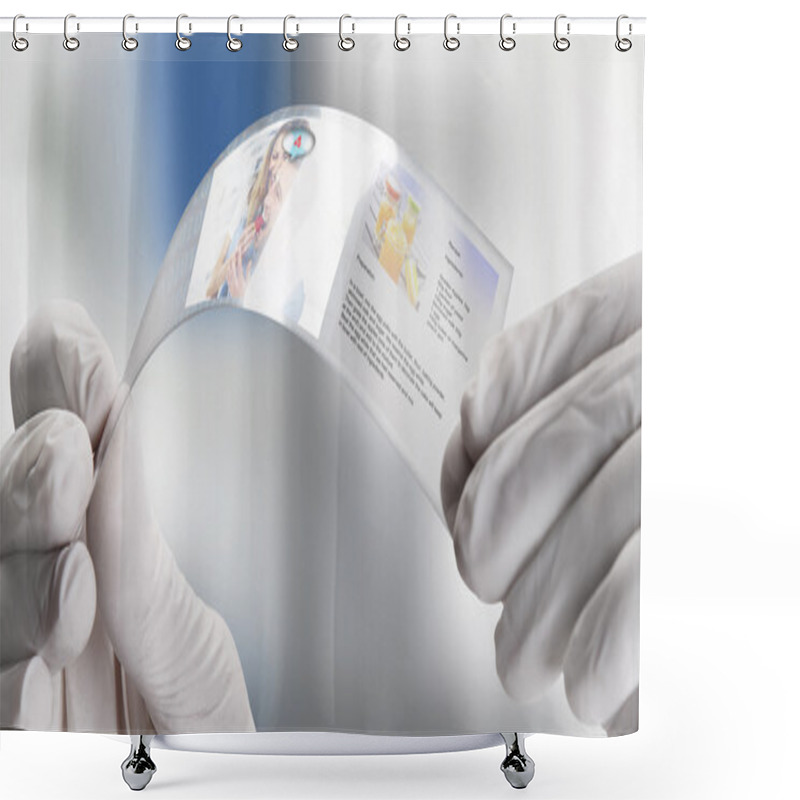 Personality  Scientific Holding One Piece Transparent Of Graphene Application With Social Media Screen. Shower Curtains