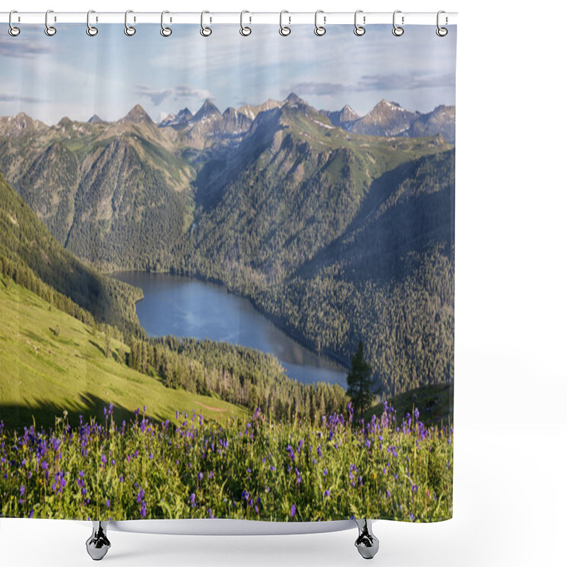 Personality  Mountain Lake In East Kazakhstan Shower Curtains