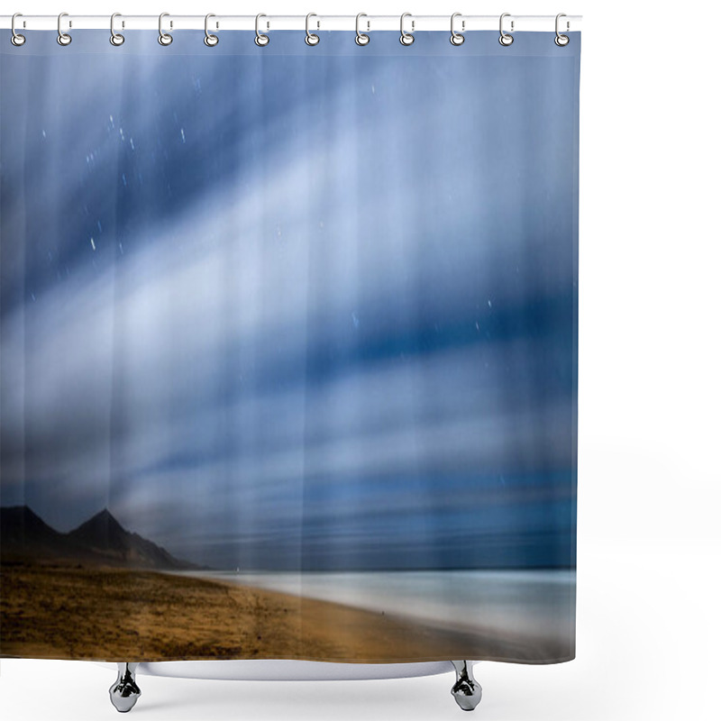 Personality  Scenic Landscape Of Coastline And Ocean At Twilight  Shower Curtains