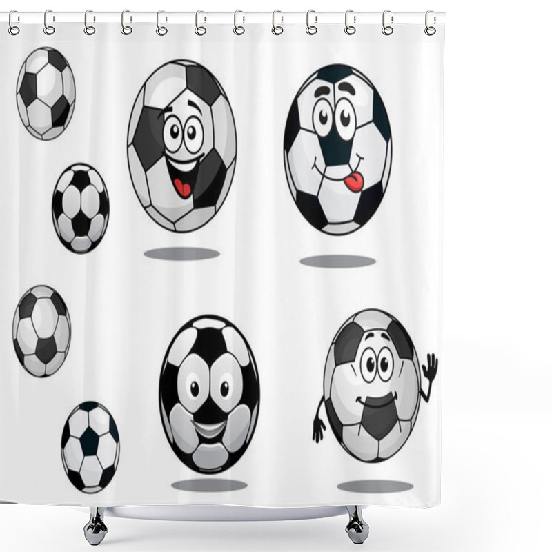 Personality  Cartoon Soccer Or Football Balls Shower Curtains