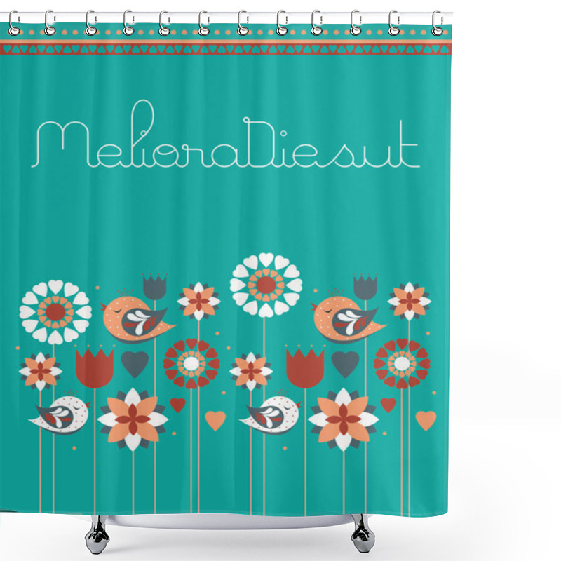 Personality  Flowers And Birds Template Shower Curtains