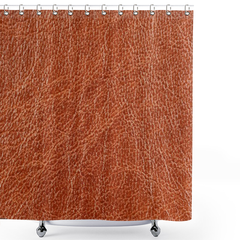 Personality  Brown Glossy Patterned Artificial Leather Texture Shower Curtains