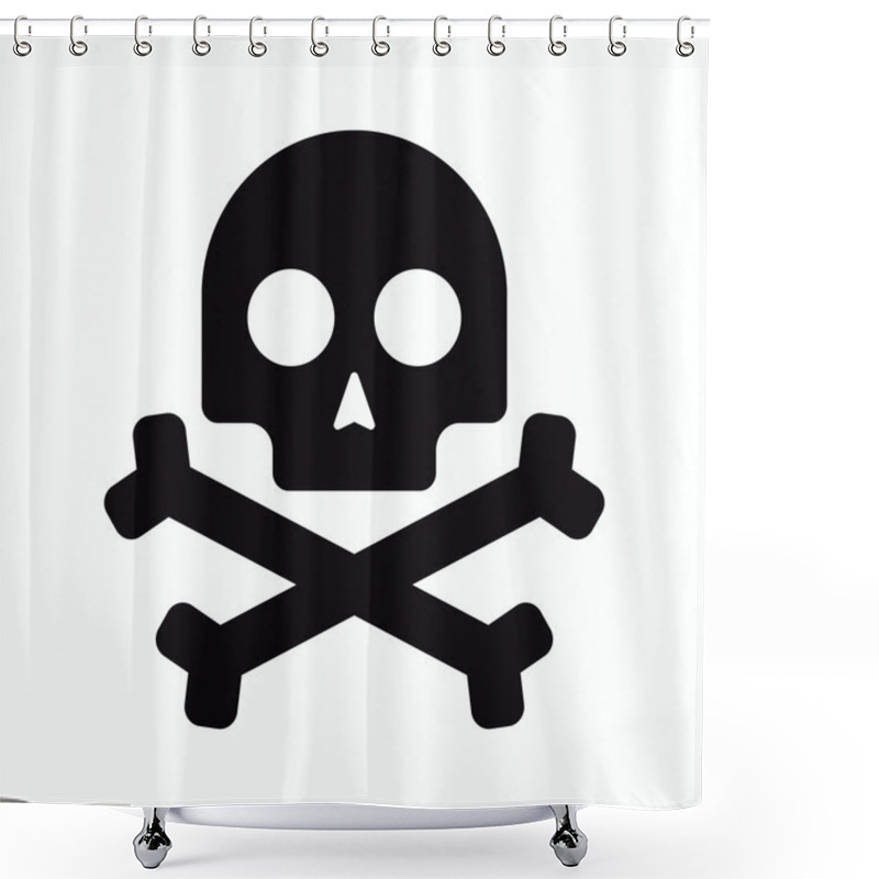 Personality  Isolated Pirate Skull Icon Shower Curtains