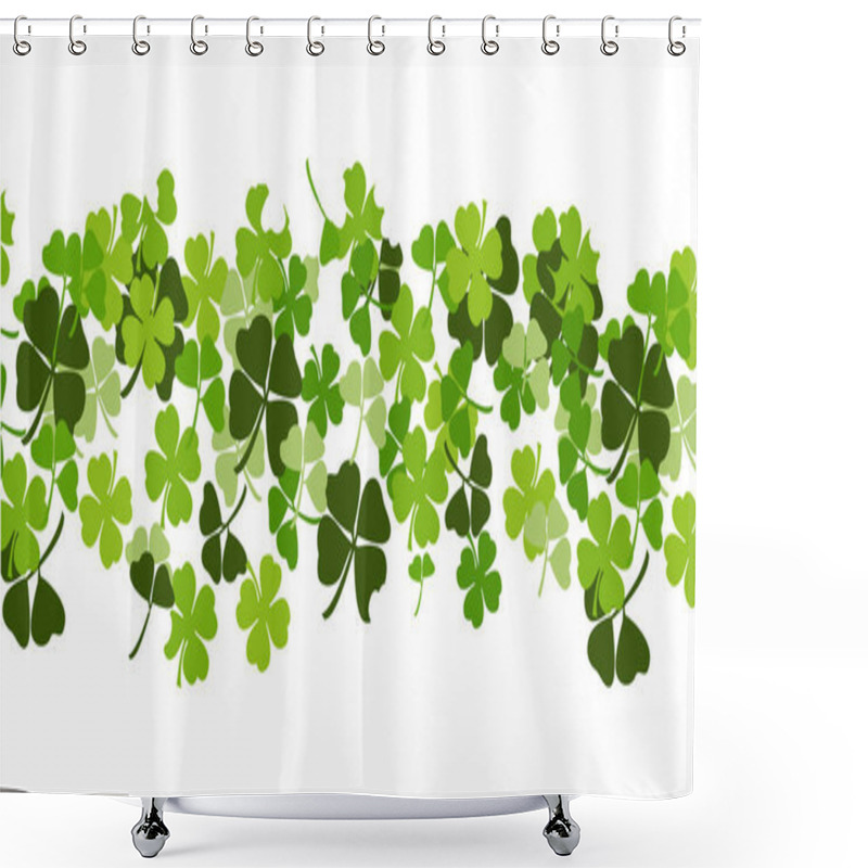 Personality  St. Patrick's Day Vector Background With Shamrock Shower Curtains