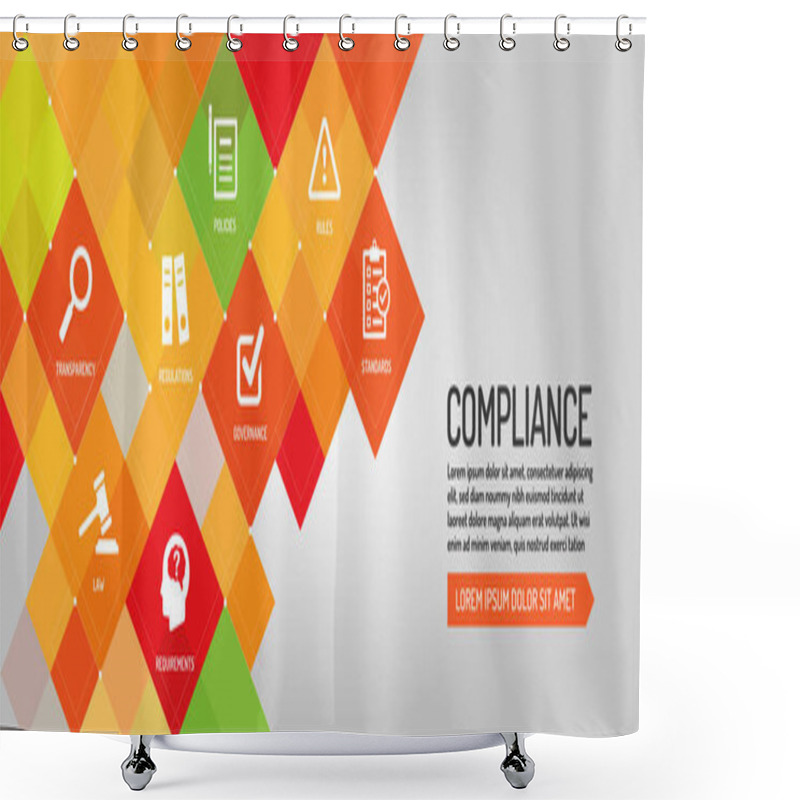 Personality  Compliance Simple Banner Shower Curtains