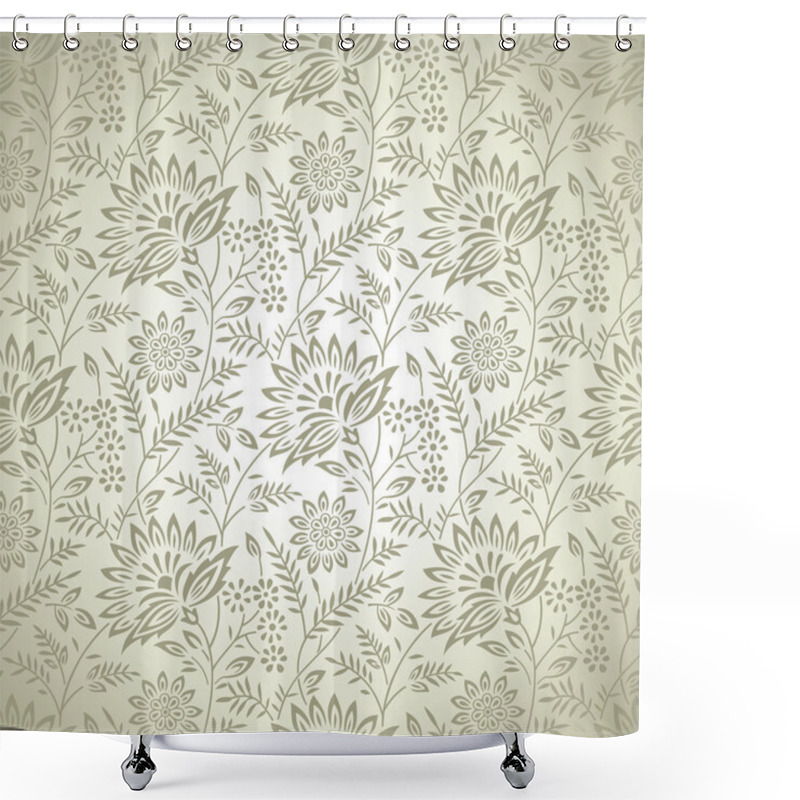 Personality  Seamless Rich Floral Wallpaper Shower Curtains