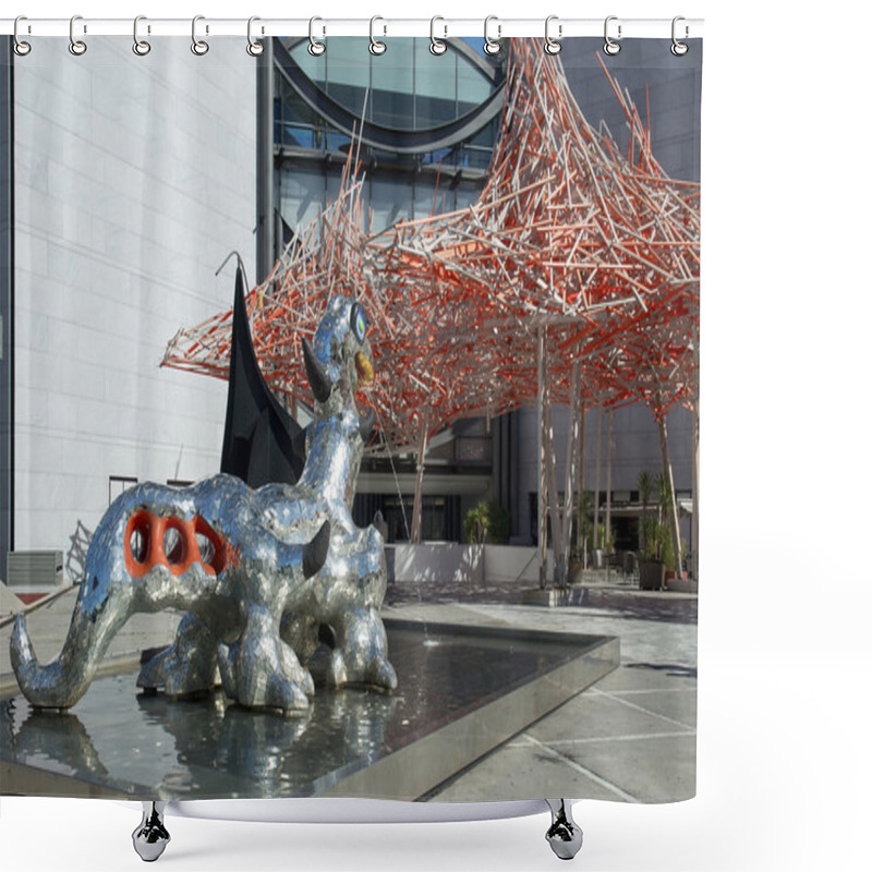 Personality  Sculpture Loch Ness Monster By Niki De Saint Phalle Shower Curtains