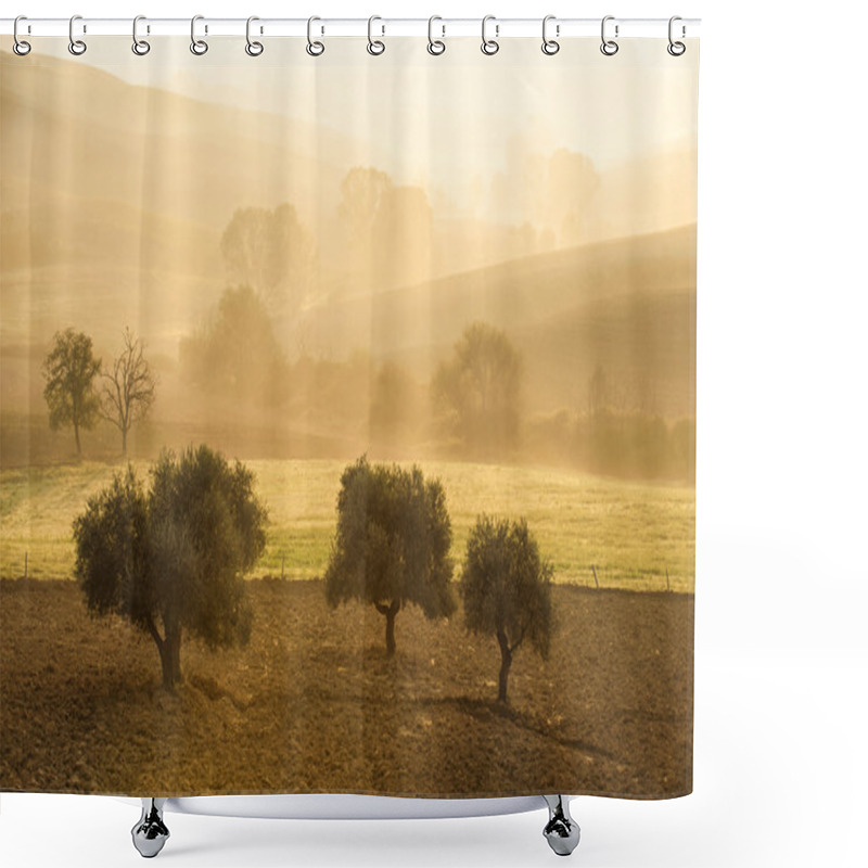 Personality  Mystical Morning In The Valley Of The Orcia, Tuscany Shower Curtains