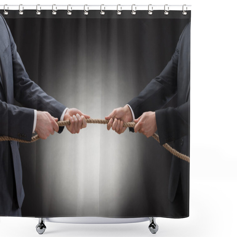 Personality  Businessmen Pulling Rope Shower Curtains