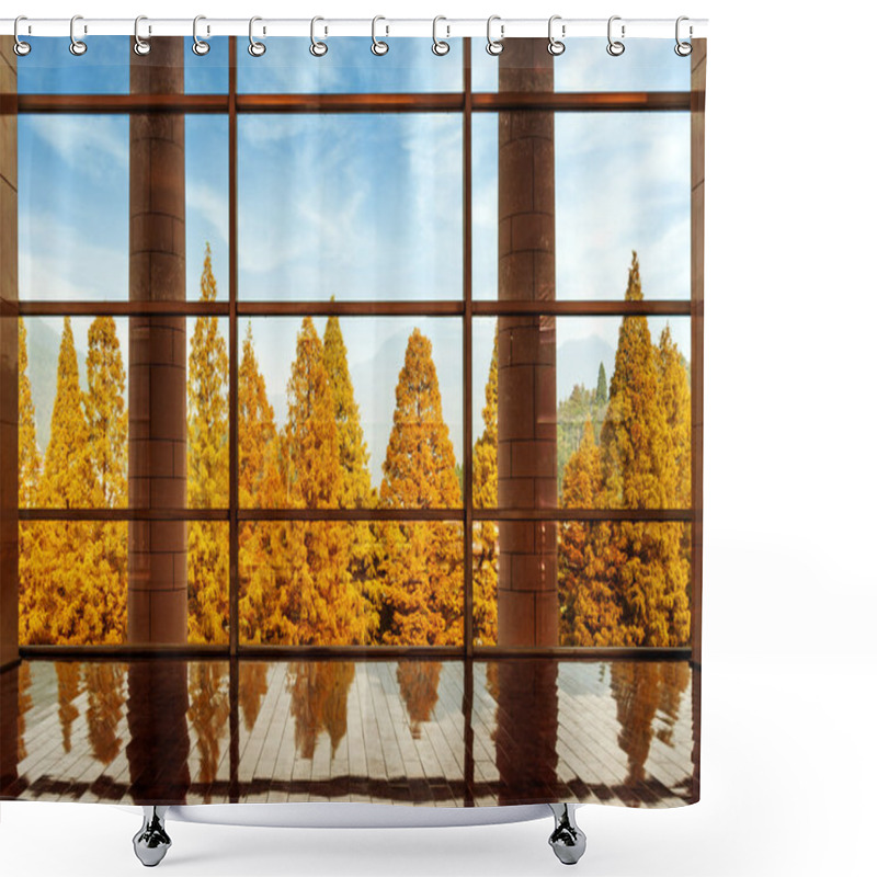 Personality  The Large Windows Of Modern Architecture Shower Curtains