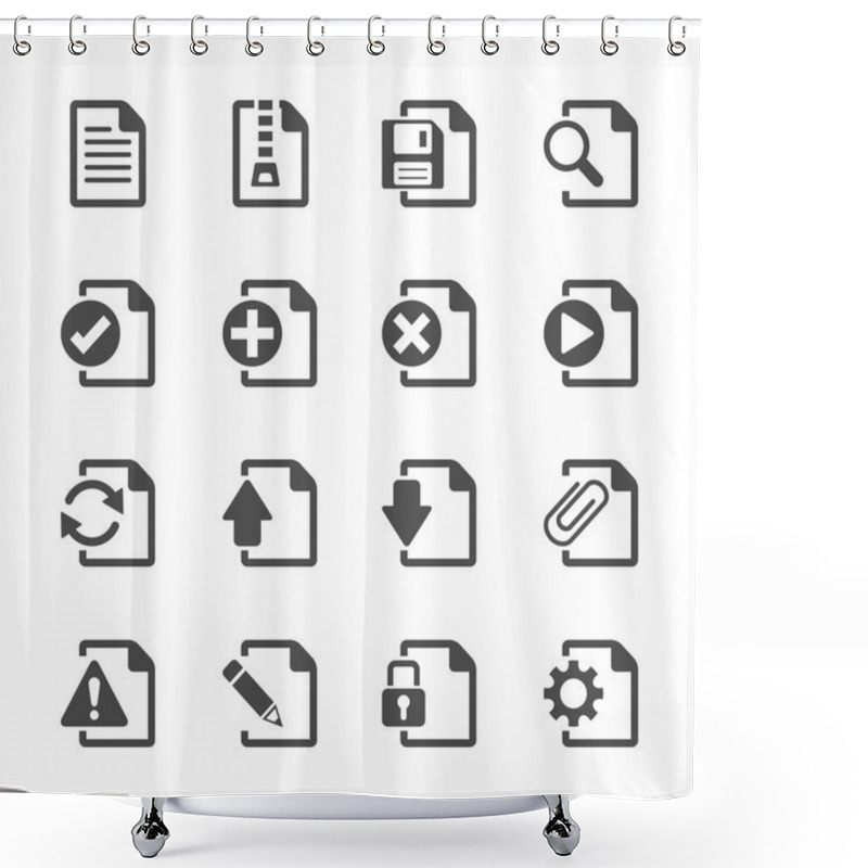 Personality  File Document Icon Set, Vector Eps10 Shower Curtains