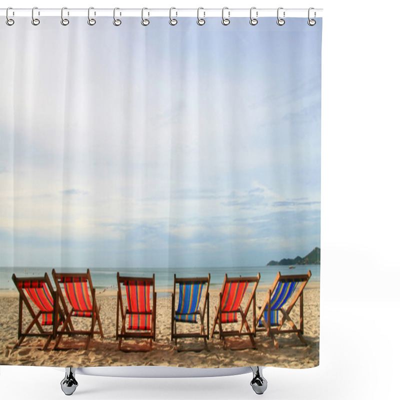 Personality  Beach Chairs Shower Curtains