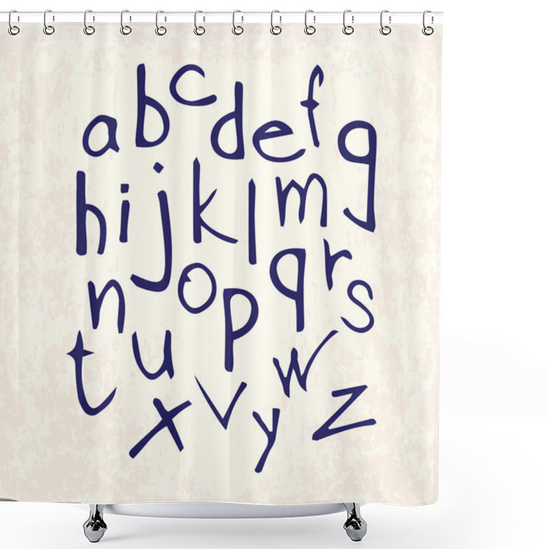 Personality  Hand Drawn Vector Alphabet Shower Curtains