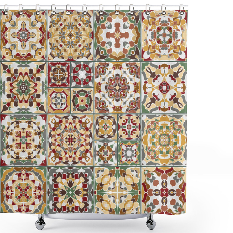 Personality  Collection Of Ceramic Tiles Shower Curtains