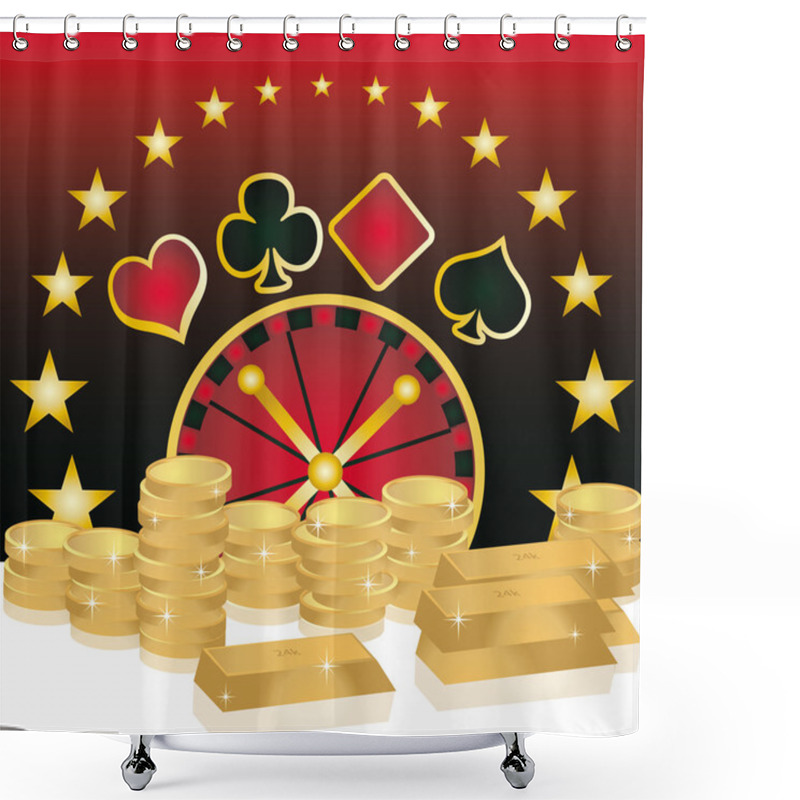 Personality  Casino Card, Vector Shower Curtains