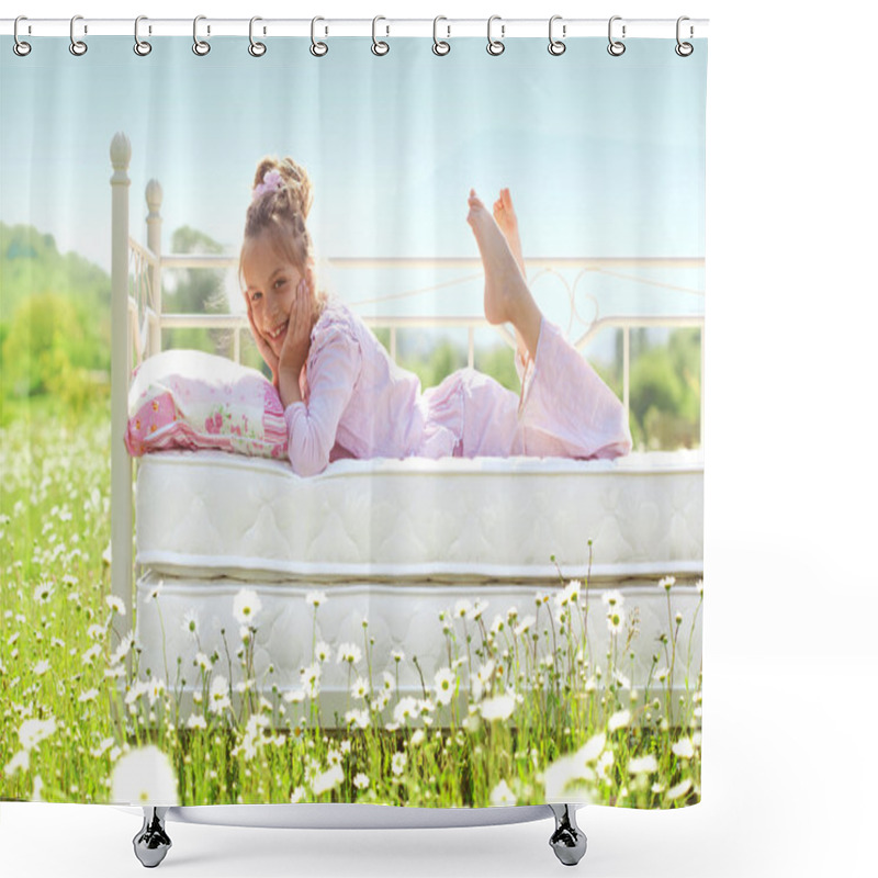 Personality  Child In Field Shower Curtains