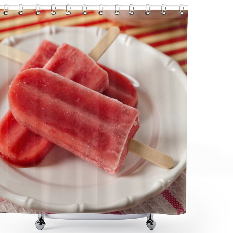 Personality  Frozen Strawberry Fruit Bars Shower Curtains