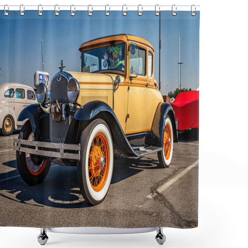 Personality  Reno, NV - August 4, 2021: 1931 Ford Model A Standard Coupe At A Local Car Show. Shower Curtains