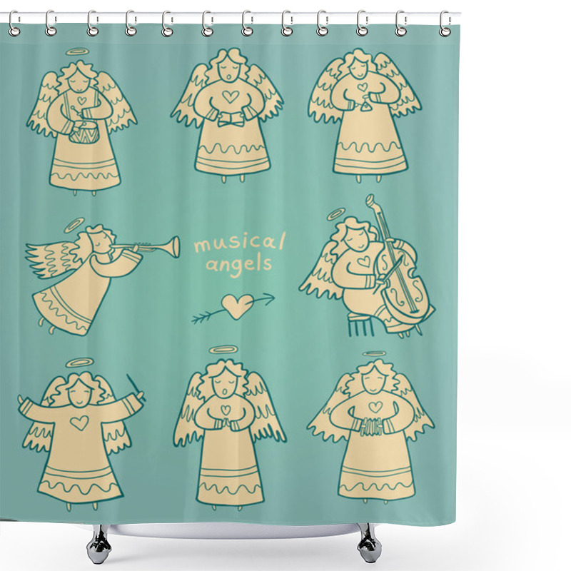 Personality  Musical Angels Collection Shower Curtains