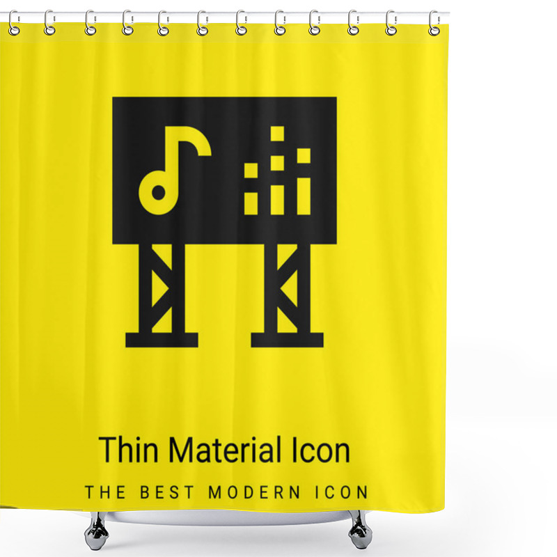 Personality  Big Screen Minimal Bright Yellow Material Icon Shower Curtains