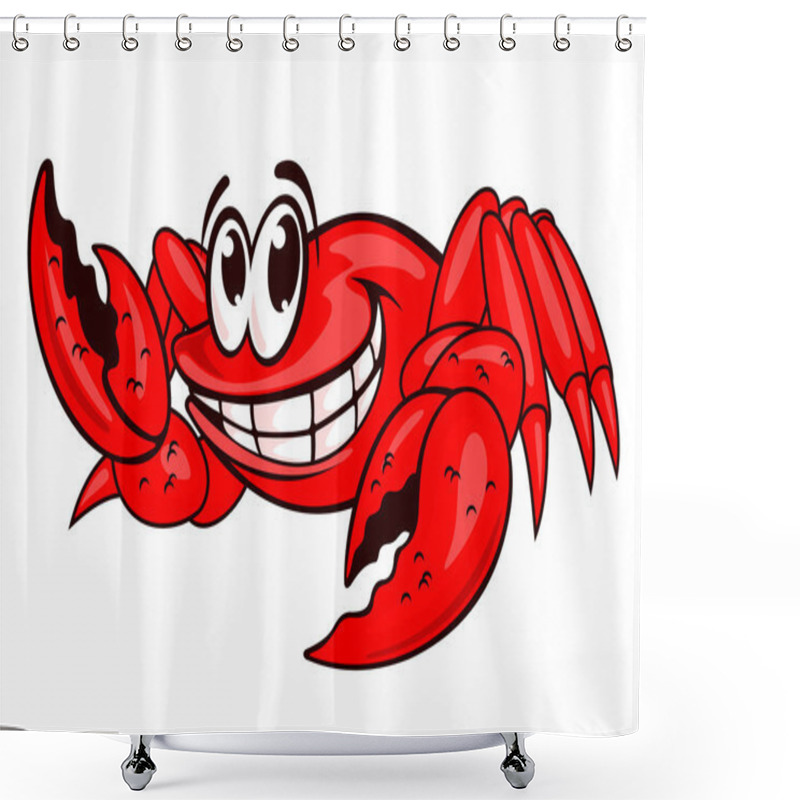 Personality  Smiling Red Crab Shower Curtains