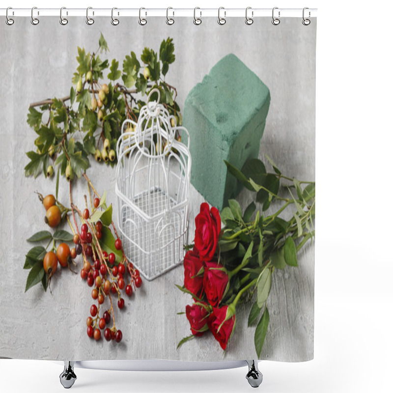 Personality  How To Make Floral Arrangement With Roses And Hawthorn Berries I Shower Curtains