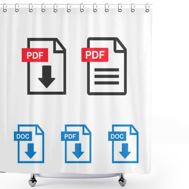 Personality  PDF File Download Icon. Document Text, Symbol Web Format Information. Pdf Icon Shower Curtains