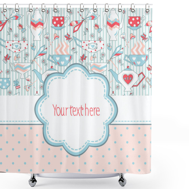 Personality  Background With Tea Shower Curtains