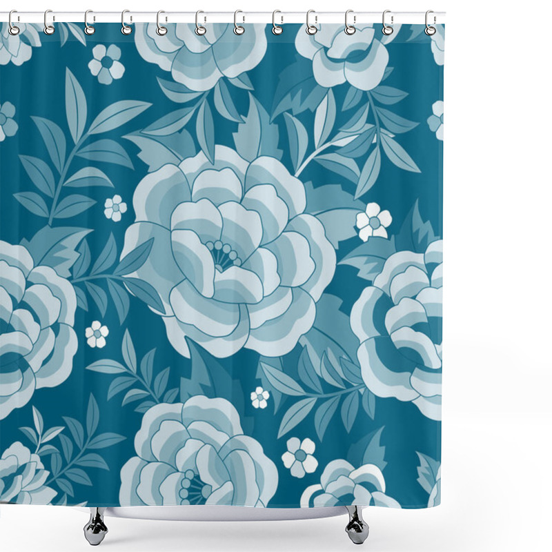 Personality  Seamless Floral Pattern Based On The Embroidered Flowers Of Oriental Shawl Shower Curtains