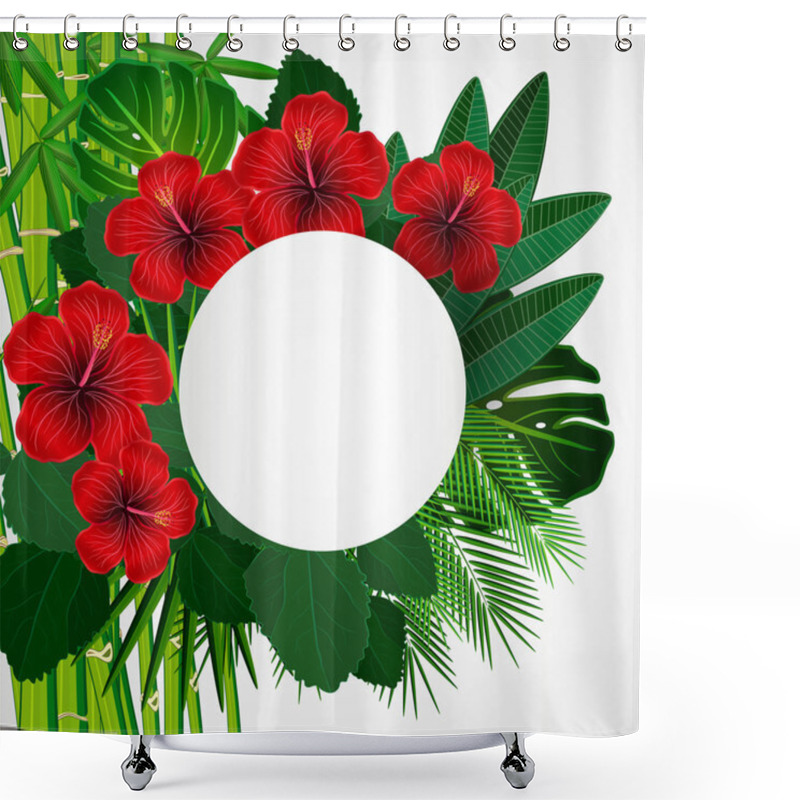 Personality  Tropical Floral Design Background. Shower Curtains